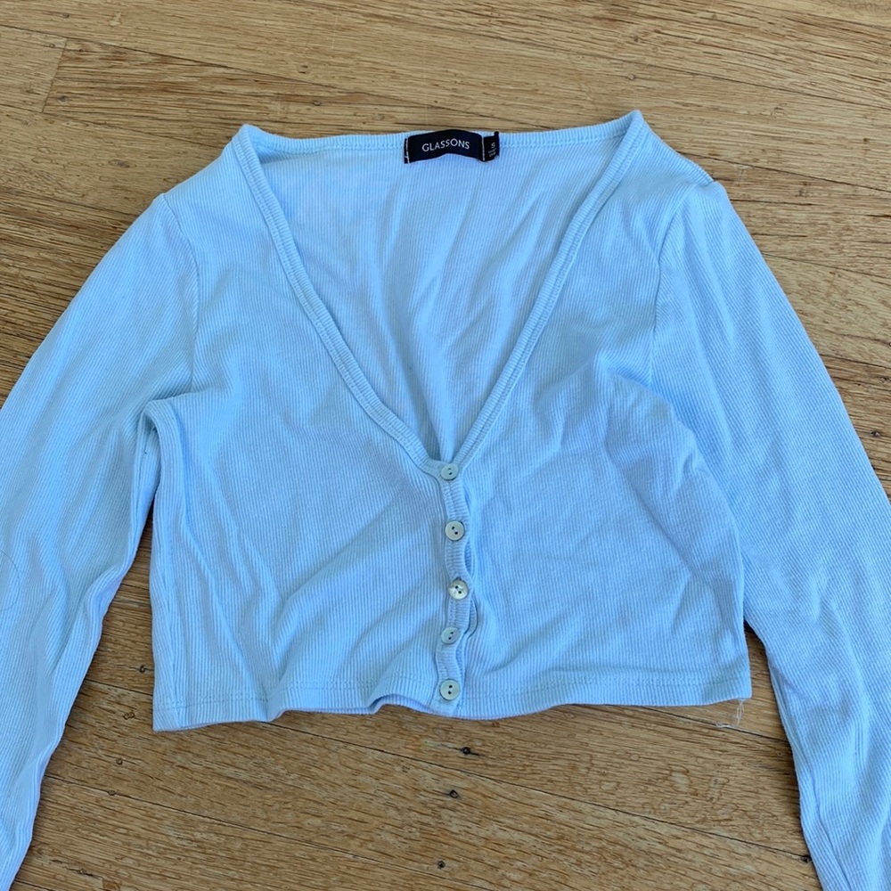 Baby blue crop cardigan